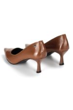 Zelia Esnek Yumuşak Kaymaz Taban (4 cm) Taba Rugan Kadın Topuklu Ayakkabı - Görsel 4