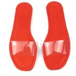 Gauzy Orange Parlak Saten Şeffaf Bant Kadın Terlik