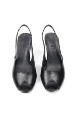 Calvera Peep Toe Fındık Burun (4/6 cm) Siyah Rugan Kadın Topuklu Ayakkabı - Görsel 5