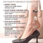 Solenne Katlanabilir Esnek Yumuşak Kaymaz Taban Siyah Cİlt Toka Detaylı Yuvarlak Burun Kadın Topuklu Babet Ayakkabı