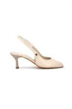 Calvera Peep Toe Bej Fındık Burun Kadın (4/6 cm) Topuklu Ayakkabı - Görsel 3