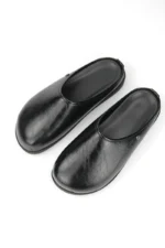 Nova Comfort Hafif Yumuşak Taban Unisex Sabo Siyah Rugan Terlik - Görsel 7